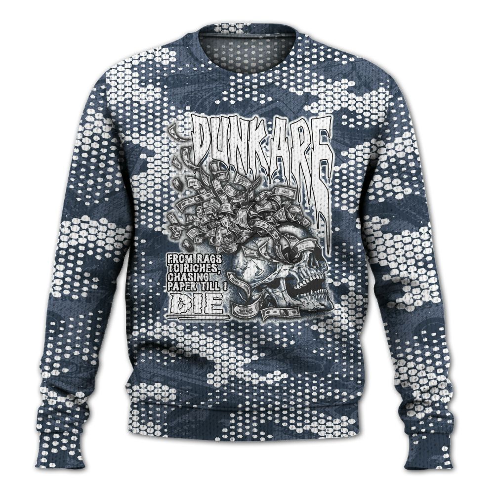 Knitted Sweater To Match Low Diffused Blue 11s - From Rags To Riches