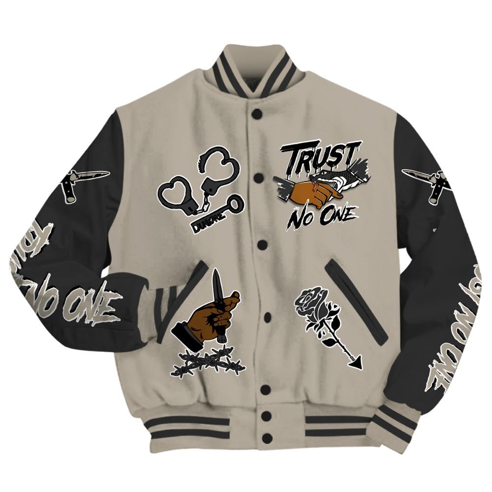 Varsity Jacket To Match RM Light Bone 4s - Trust No One Dripping All Over Print