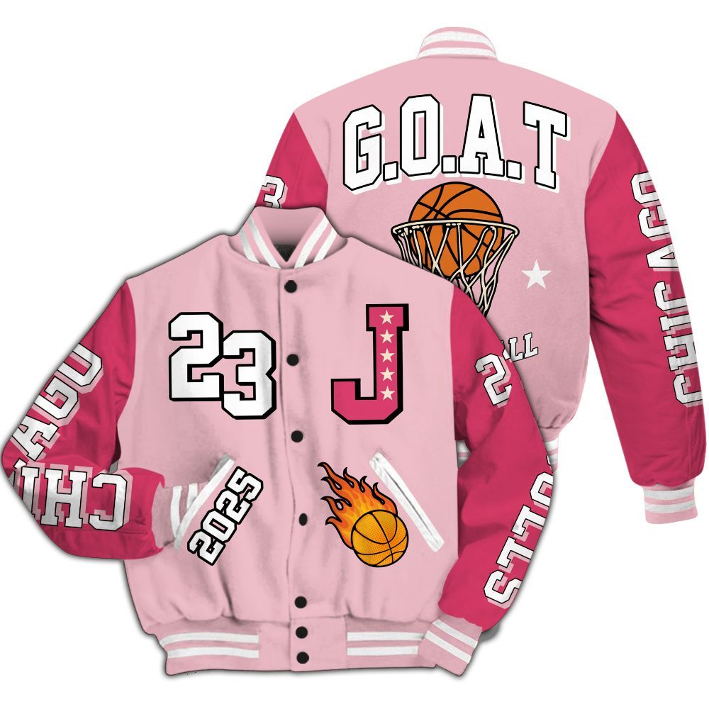 Varsity Jacket To Match Low OG Tropical Pink 1s - Chicago 23 Basketball All Over Print
