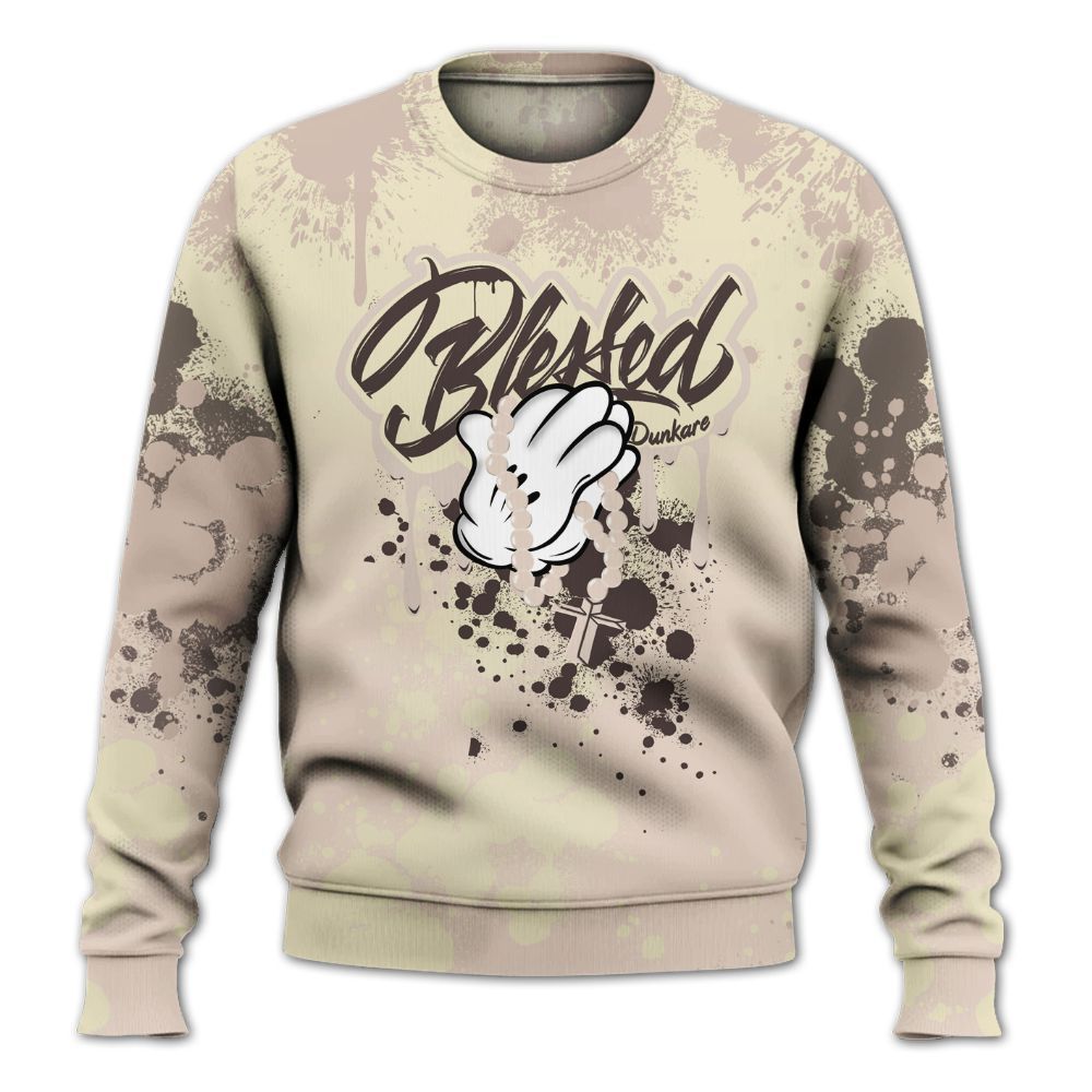 Sweatshirt To Match A Ma Maniere X Fossil Stone 4s - God Blessed Ink Drip All Over Print