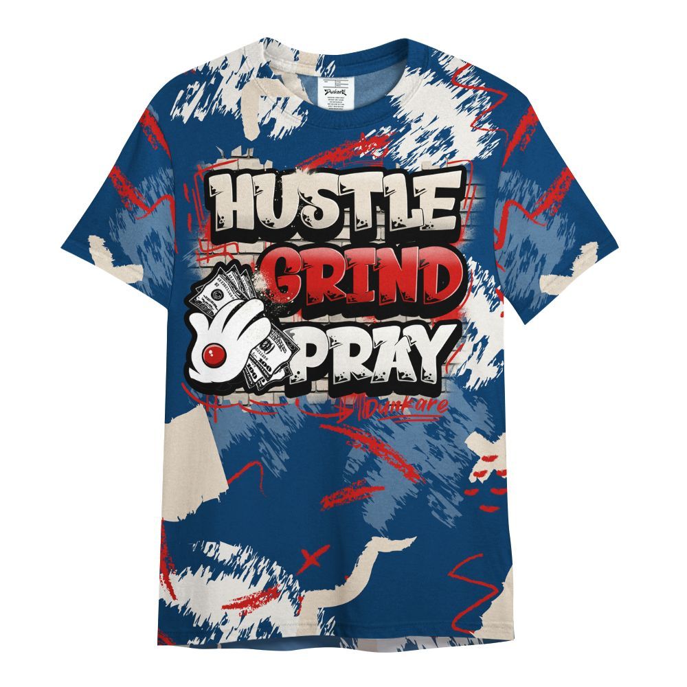 Shirt To Match Retro Rare Air 11s - Hustle Grind Pray Graphic Street Style All Over Print