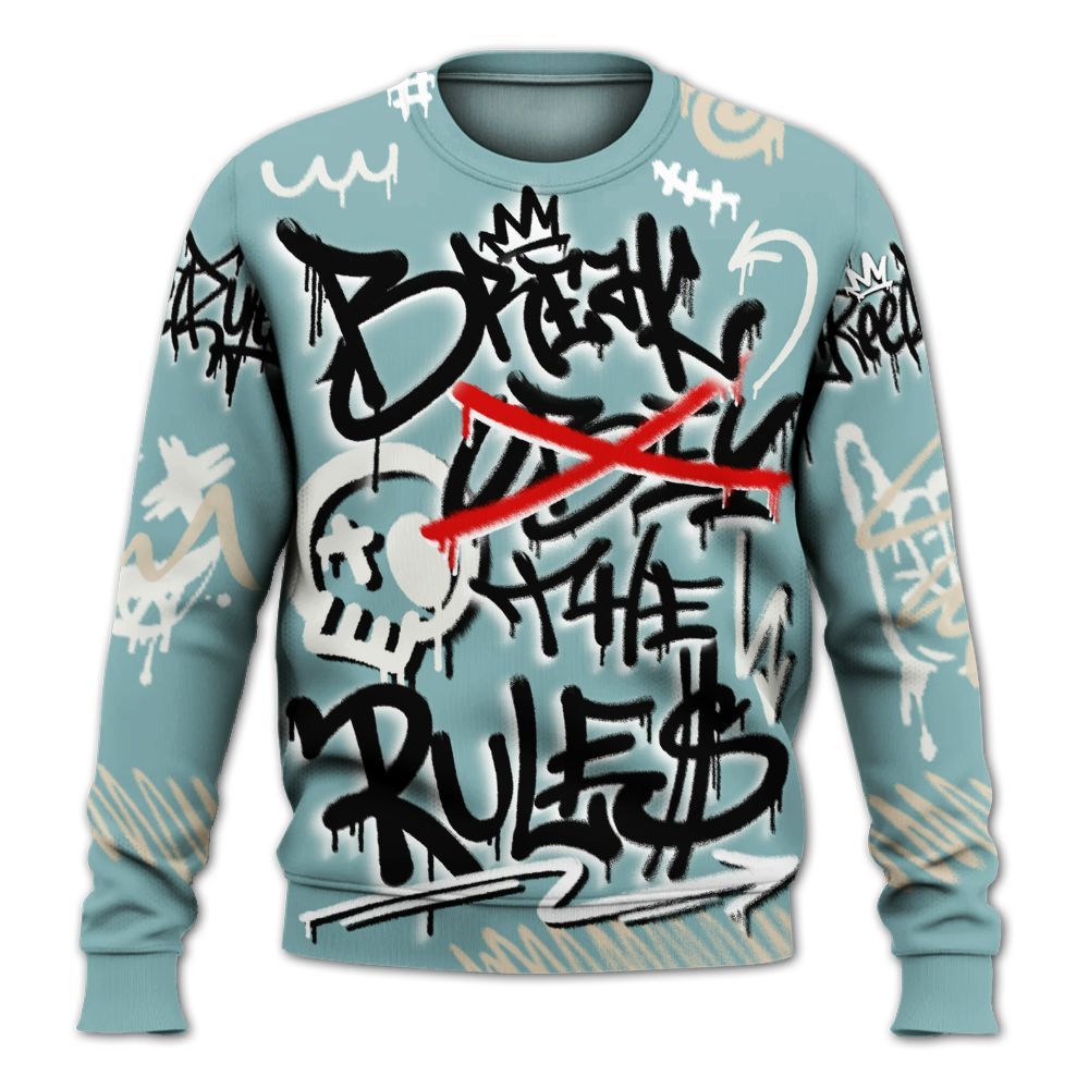 Sweatshirt To Match Dunk Low Glacier Blue Pale Ivory - Break Rules Streetwear All Over Print