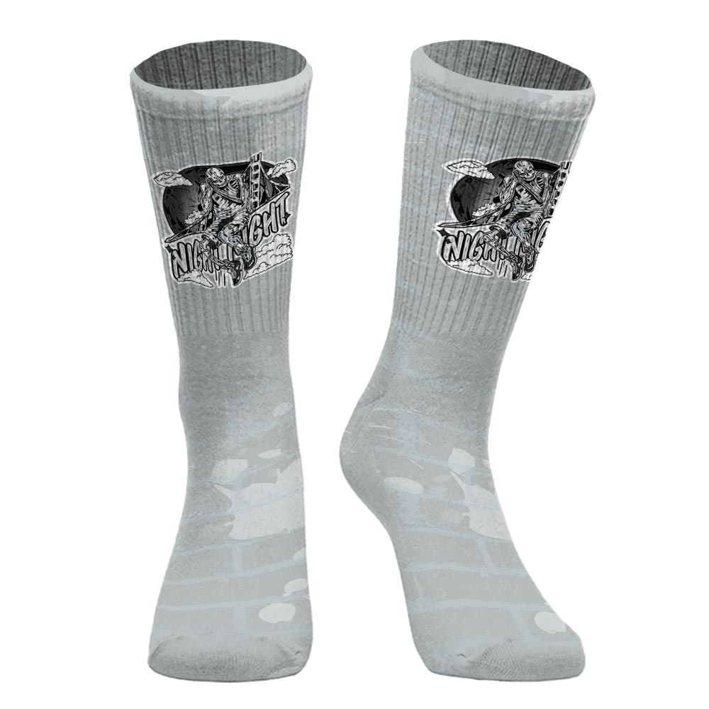 Sock To Match Black Wolf Grey 12s - Seeya Skeleton Brick