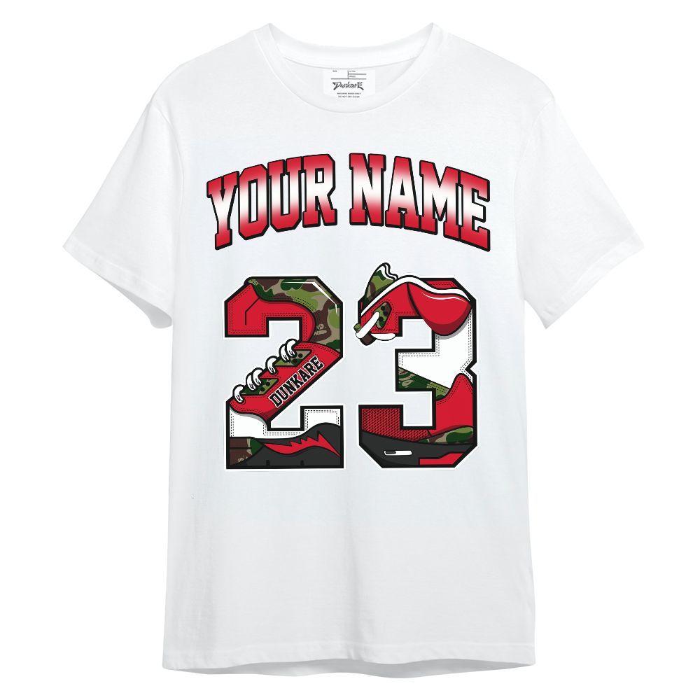Shirt To Match Air Max 90 Duck Camo Red, Custom Name Number 23 5s Unisex Shirt