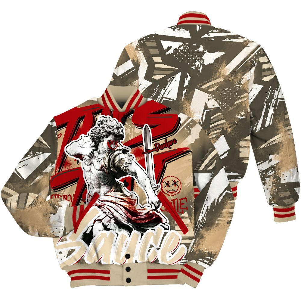 Varsity Jacket To Match Dunk Low Strawberry Waffle - This That Sauce Retro All Over Print