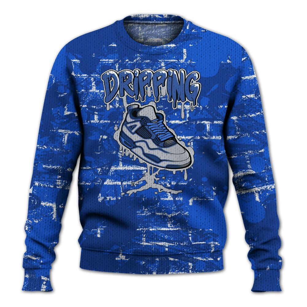 Knitted Sweater To Match Air Foamposite One Royal - Dripping Shoe 4S Graphic Street Art