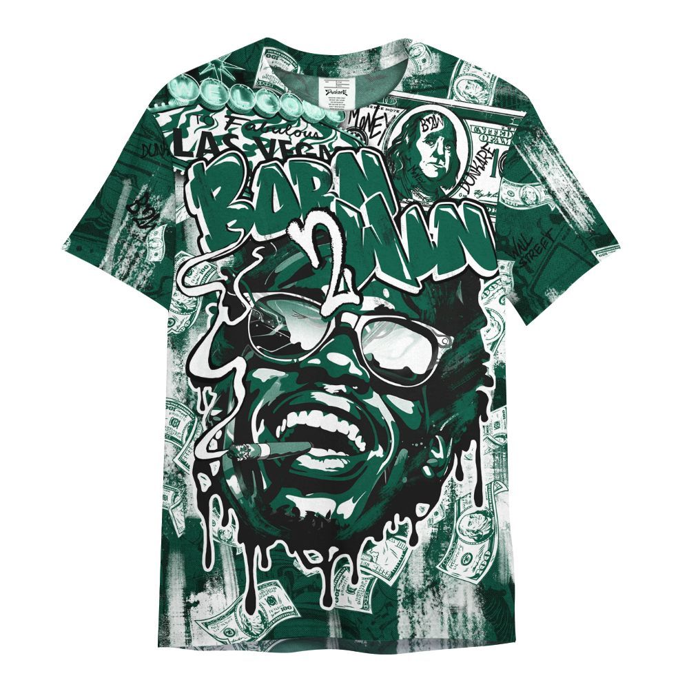 Shirt To Match Oxidized Green 4s - Born To Win Money All Over Print