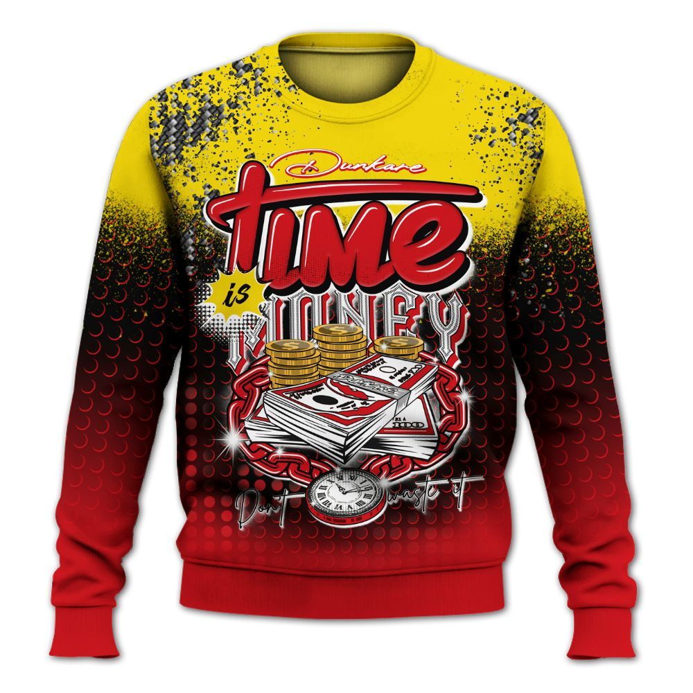 Sweatshirt To Match Ferrari 14s - Halftone Time Is Money All Over Print