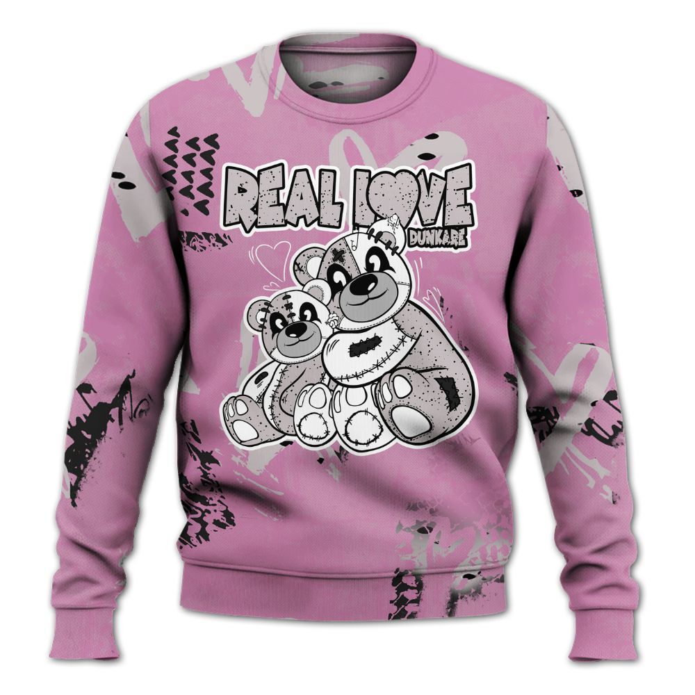 Sweatshirt To Match Neutral Grey Black White Orchid 4s - Sincere Fondness Bear All Over Print