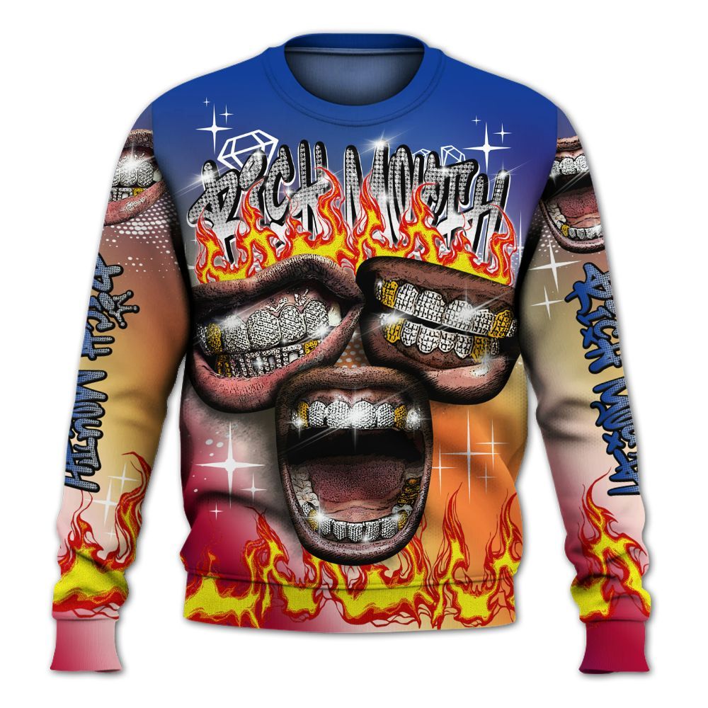 Sweatshirt To Match Air Griffey Max Los Angeles 1s - Rich Mouth Fire Rap Retro 90s All Over Print