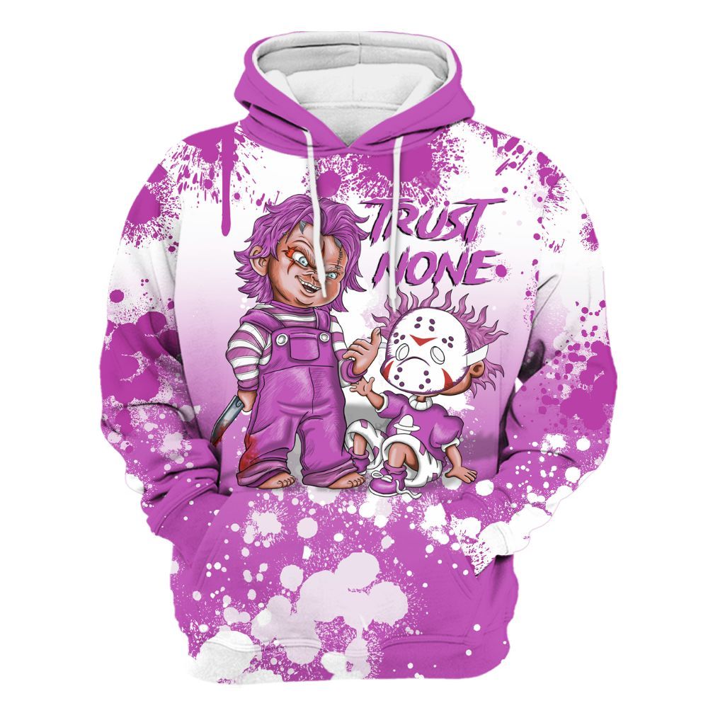 Hoodie To Match Hyper Violet 4s - Trust No One Scary All Over Print