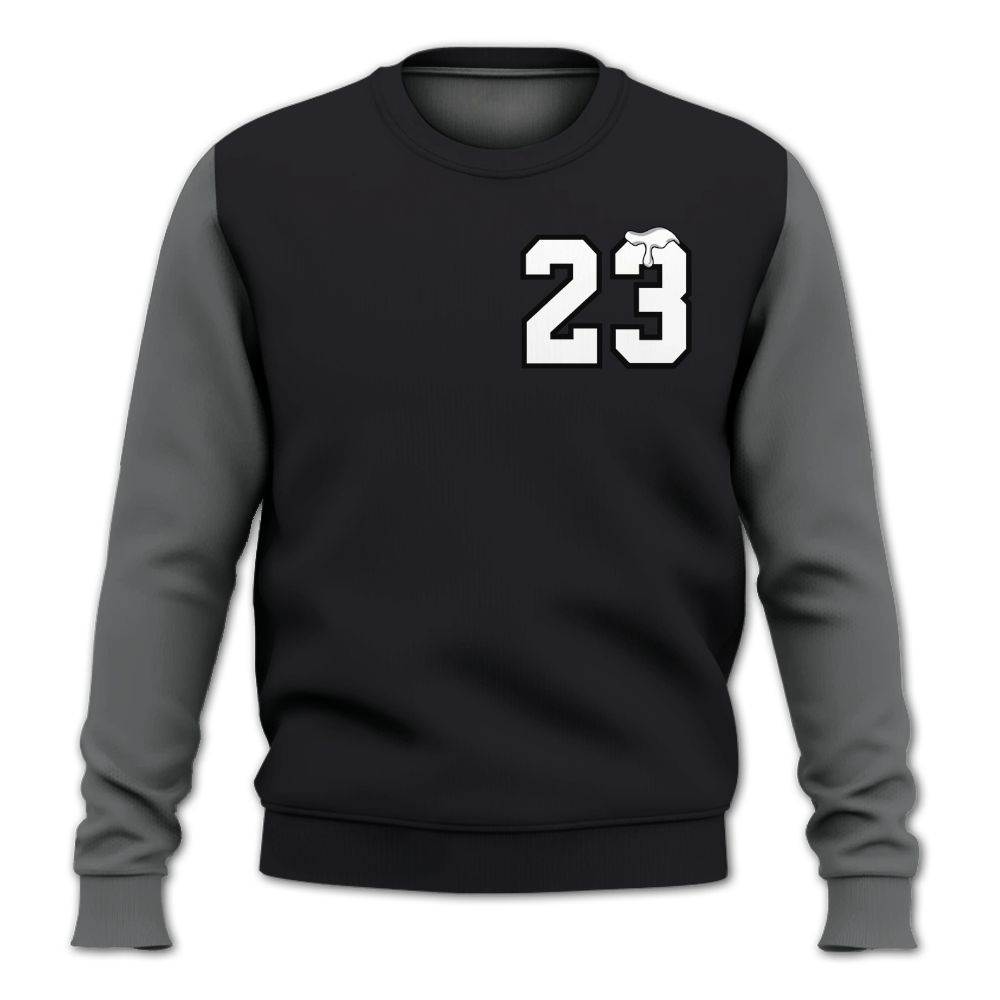 Sweatshirt To Match White Thunder 4s - Custom Name Number 23 Drip All Over Print