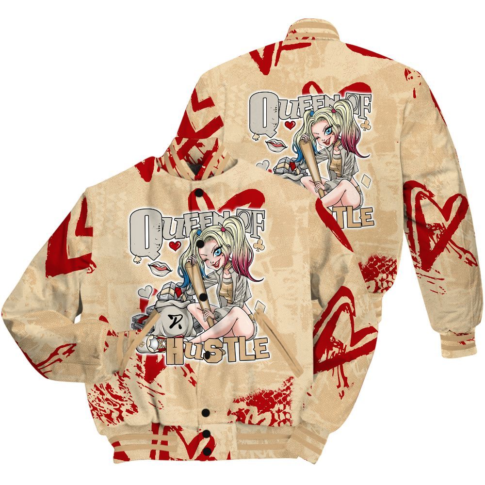 Varsity Jacket To Match Dunk Low Strawberry Waffle Shirt - Hustles Quiinn Heart Grunge All Over Print