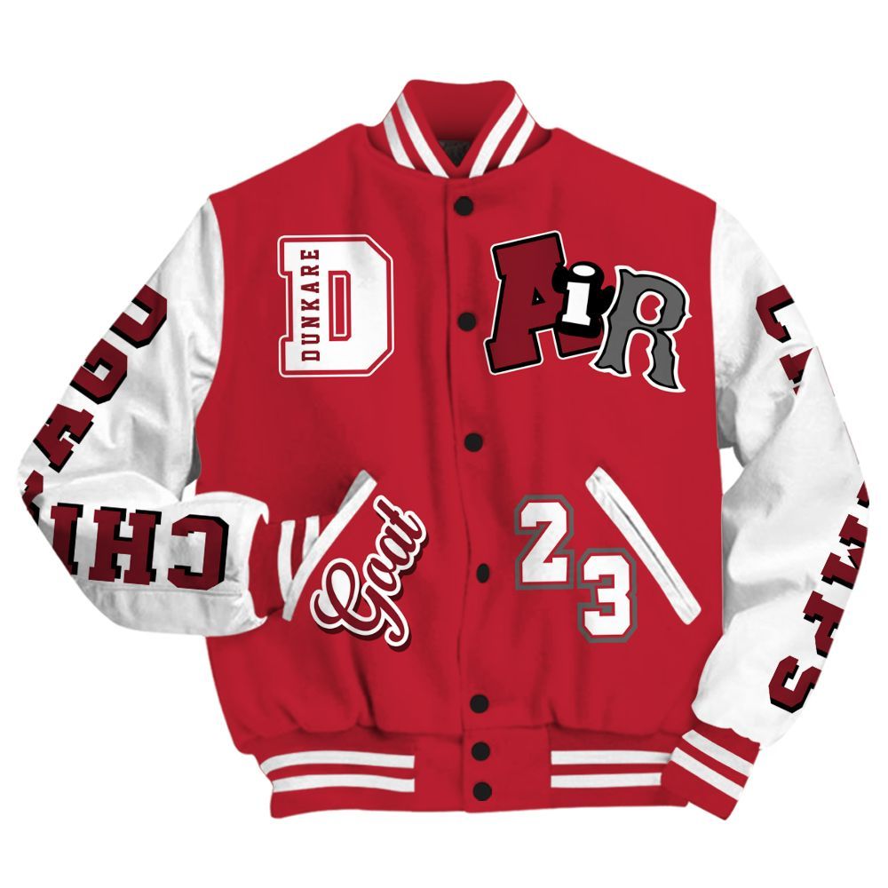 Varsity Jacket To Match Red Flint 13s - AIR Number 23 GOAT All Over Print