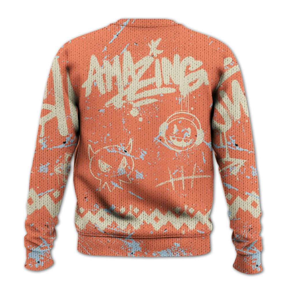 Knitted Sweater To Match DJ Khaled Crimson Bliss 5s - Friday Sneaker Crayon