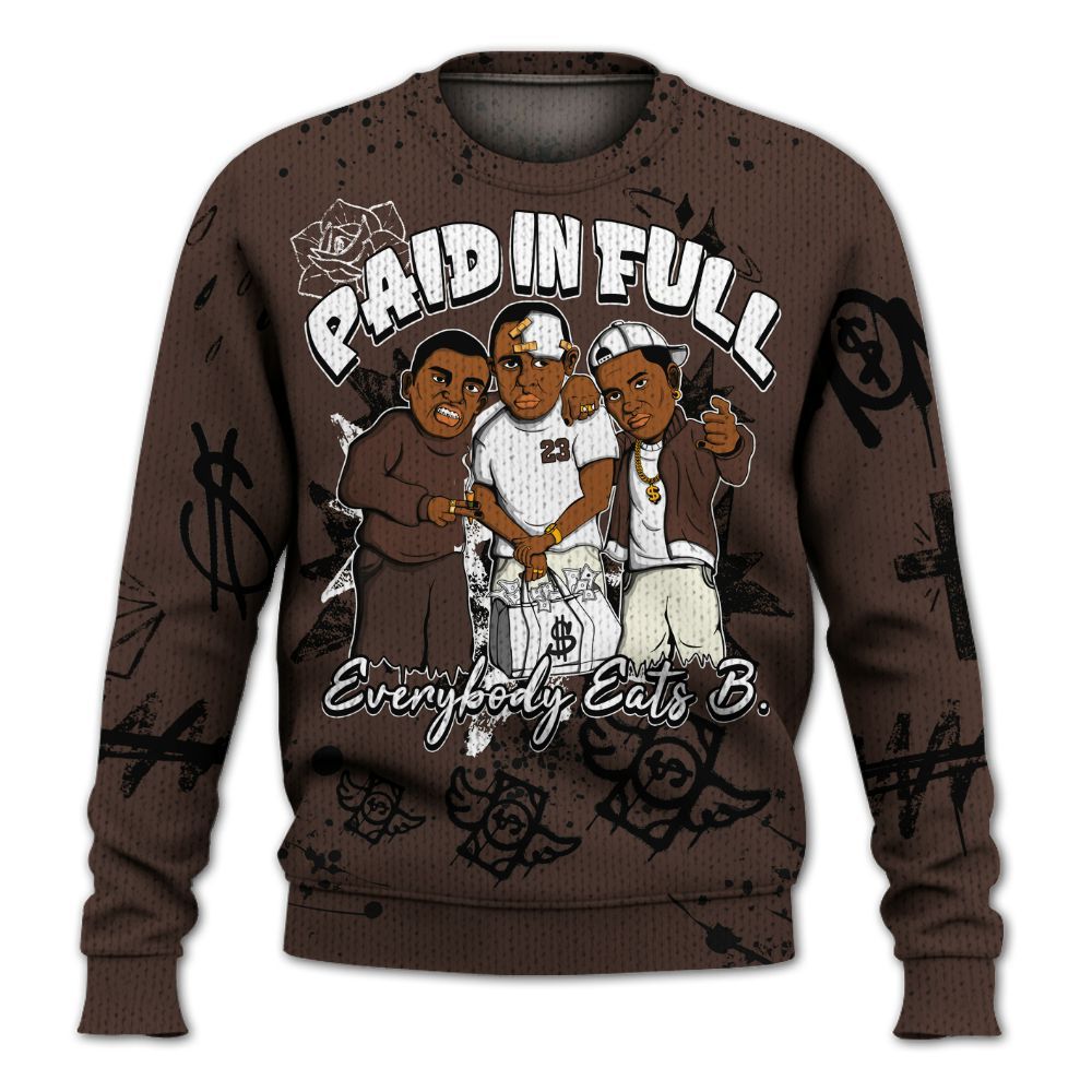 Knitted Sweater To Match SoleFly Cafecito 12s - Everybody Paid In Full Crayon