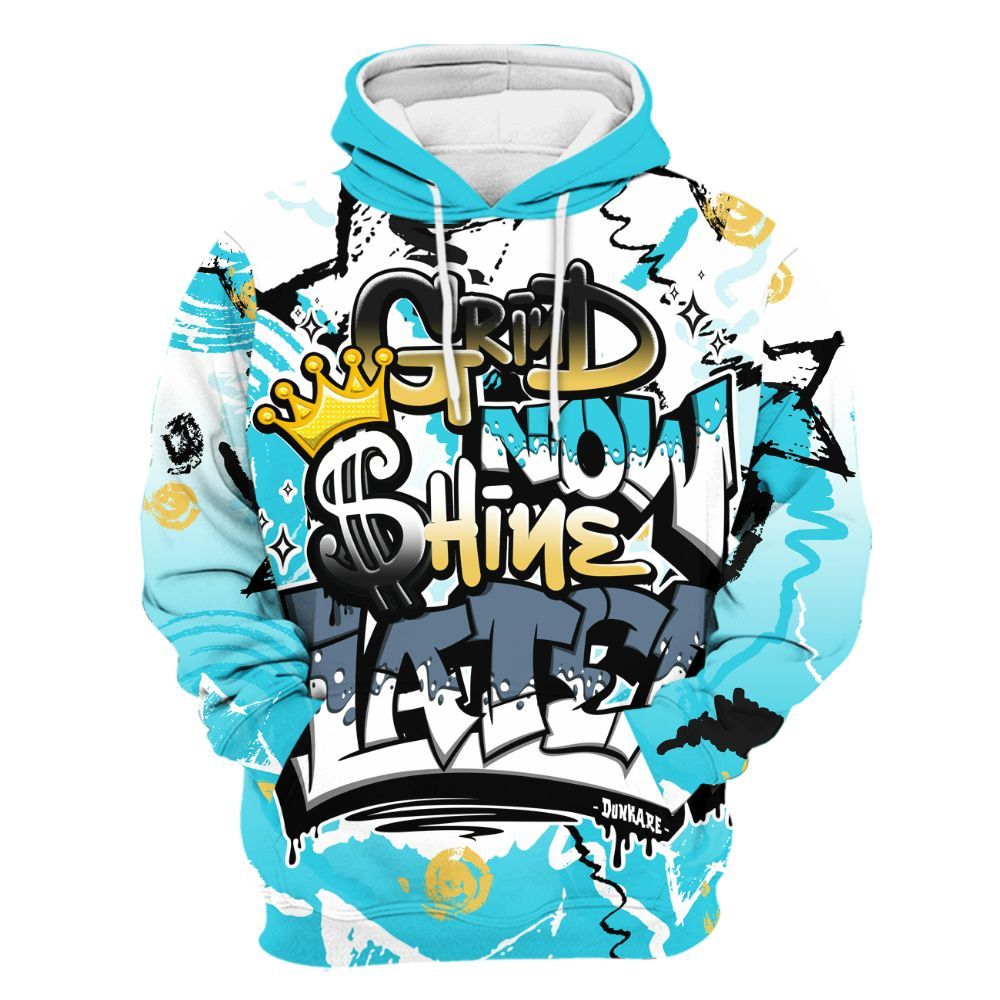 Hoodie To Match Retro Gamma Blue 11s - Grind Shine Later Drip All Over Print
