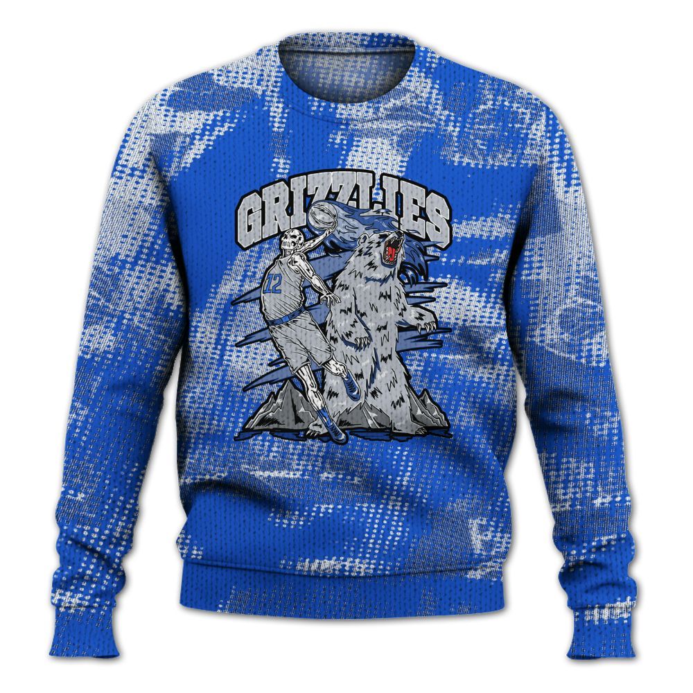 Knitted Sweater To Match Air Foamposite One Royal - Grizzly Bear Skeleton Brown Sugar
