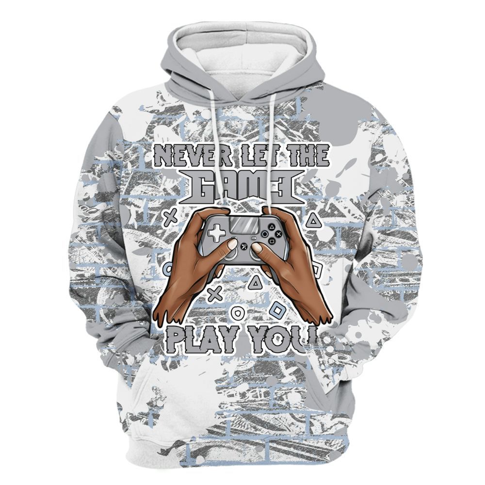 Hoodie To Match Low OG Wolf Grey 1s - PlayGame Human Brick All Over Print