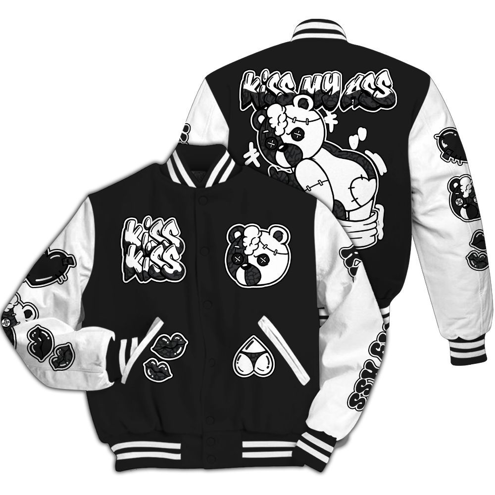 Varsity Jacket To Match Black Cat 3s - Kiss My Hugz All Over Print
