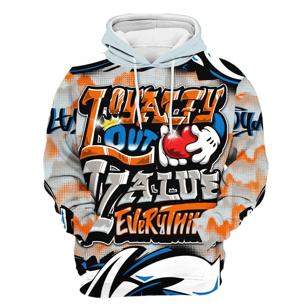Hoodie To Match Retro High OG Alaska 1s - Loyalty Out Value Graffiti All Over Print