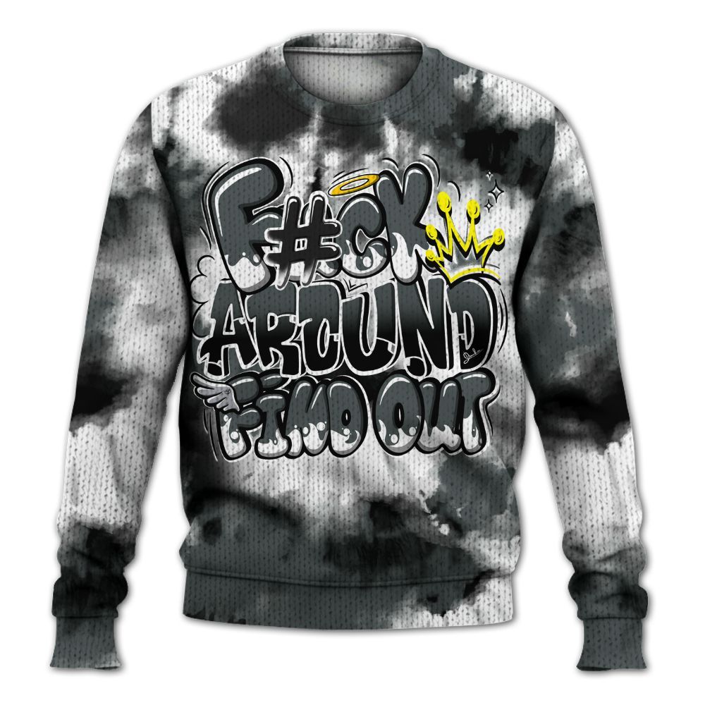 Knitted Sweater To Match Black RM Nigel Sylvester 4s - Tie Dye FK Around Find Out