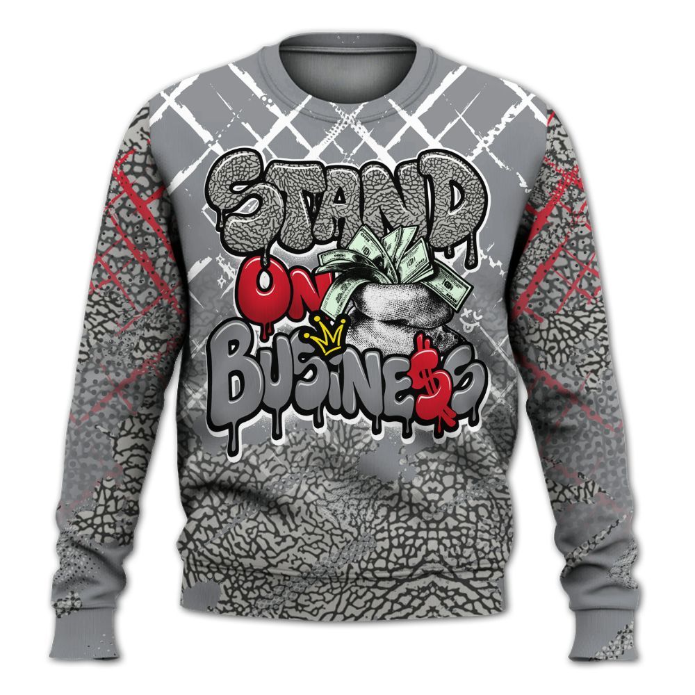 Sweatshirt To Match Black Cement 3s - Halftone Stand Business Dripping All Over Print