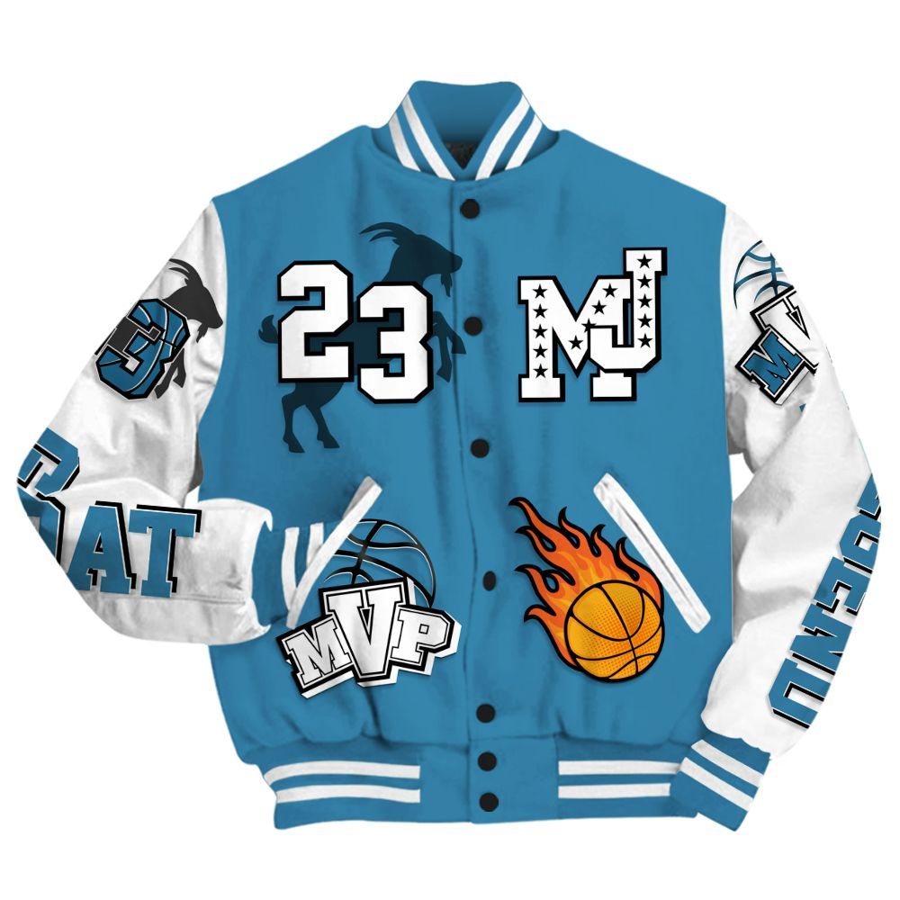 Varsity Jacket To Match High OG UNC Reimagined 1s - 23 Goat MVP Basketball All Over Print