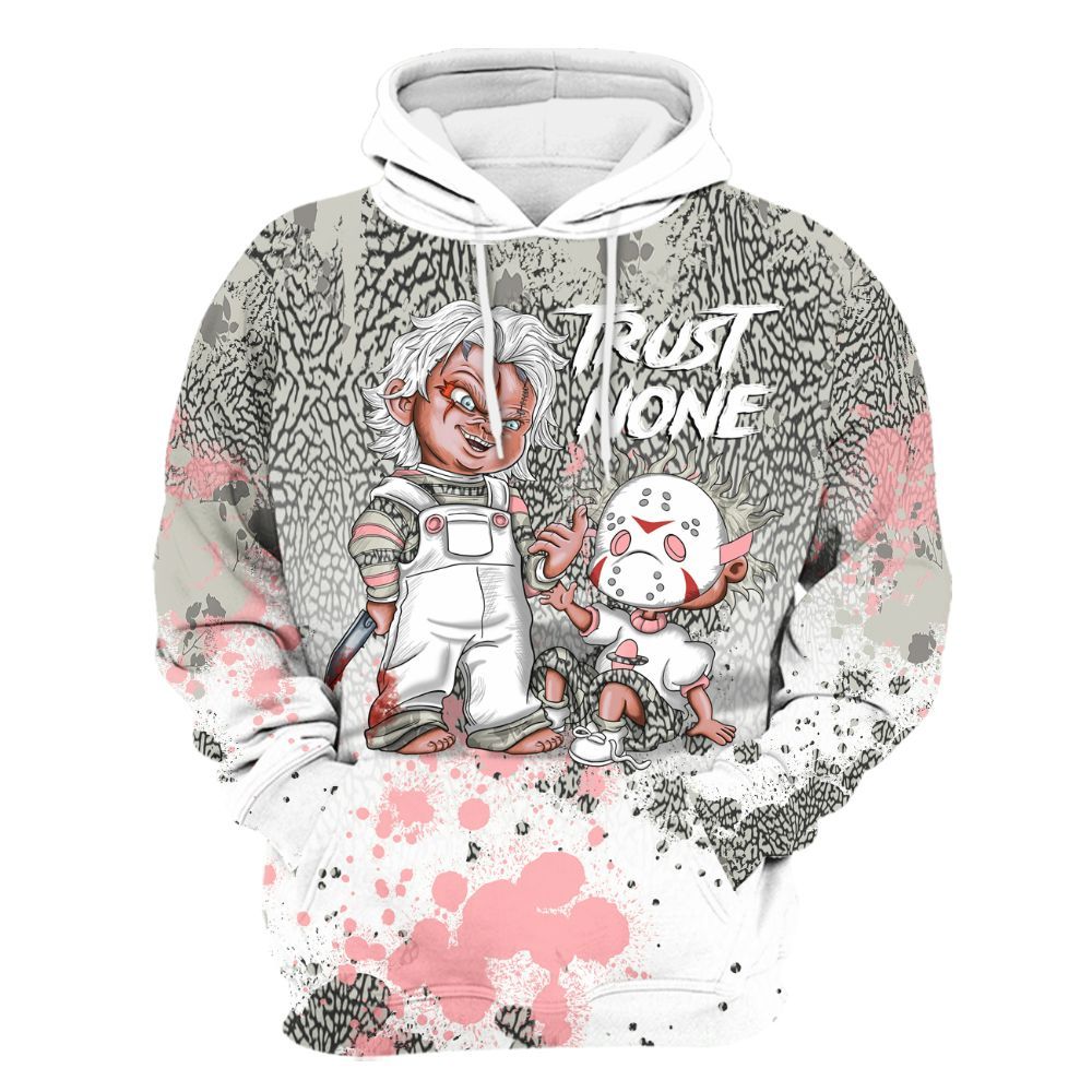 Hoodie To Match Retro Wings 3s - Trust No One Scary All Over Print