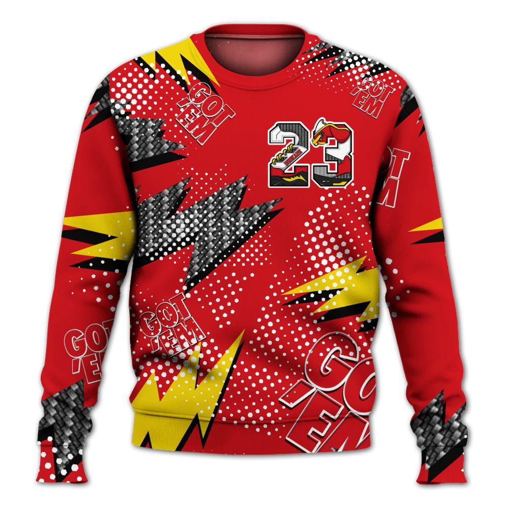 Sweatshirt To Match Ferrari 14s - 23 Custom Name 5s All Over Print