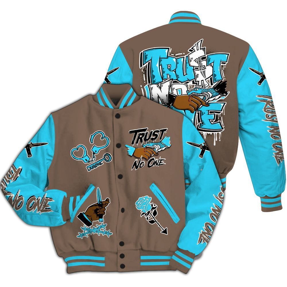 Varsity Jacket To Match Olive Concord 9s - Trust No One Dripping All Over Print
