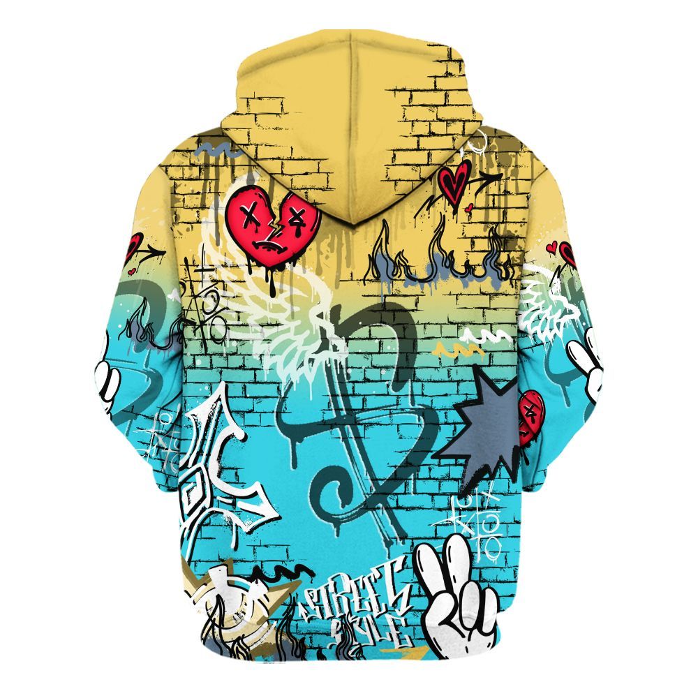 Hoodie To Match Retro Gamma Blue 11s - Been Dif2erent Drip Graffiti All Over Print