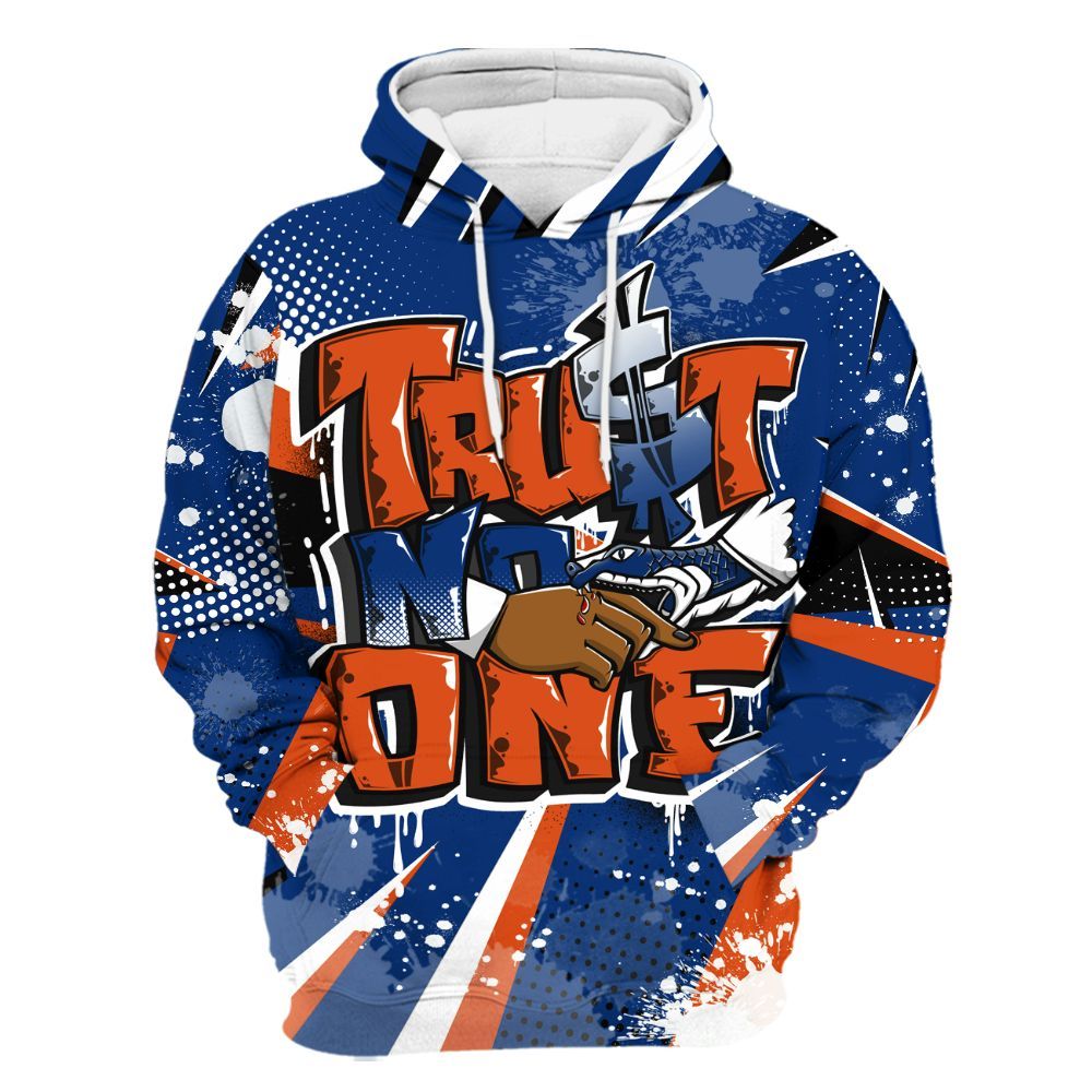 Hoodie To Match Mid Knicks 1s - Poly Trust No One Dripping All Over Print