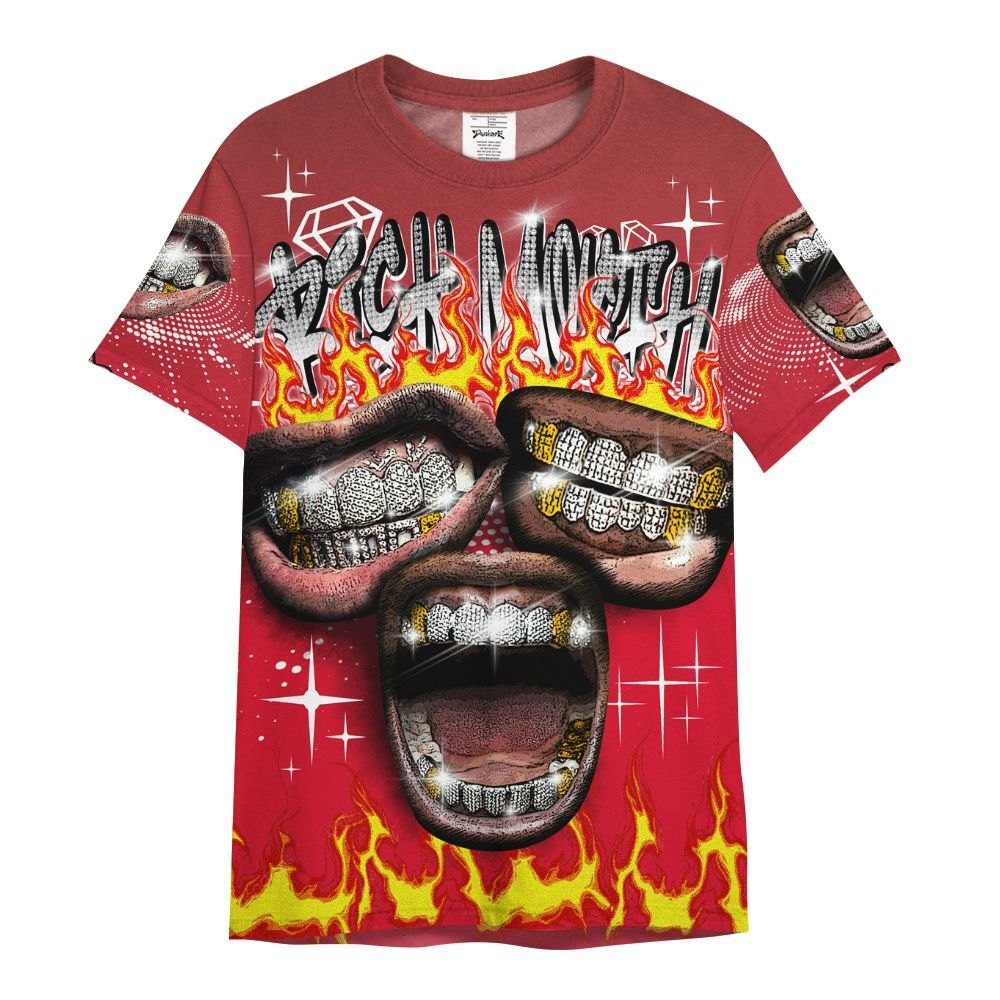 Shirt To Match Air Max Sunder Gore Tex Fire Red - Rich Mouth Fire Rap Retro 90s All Over Print