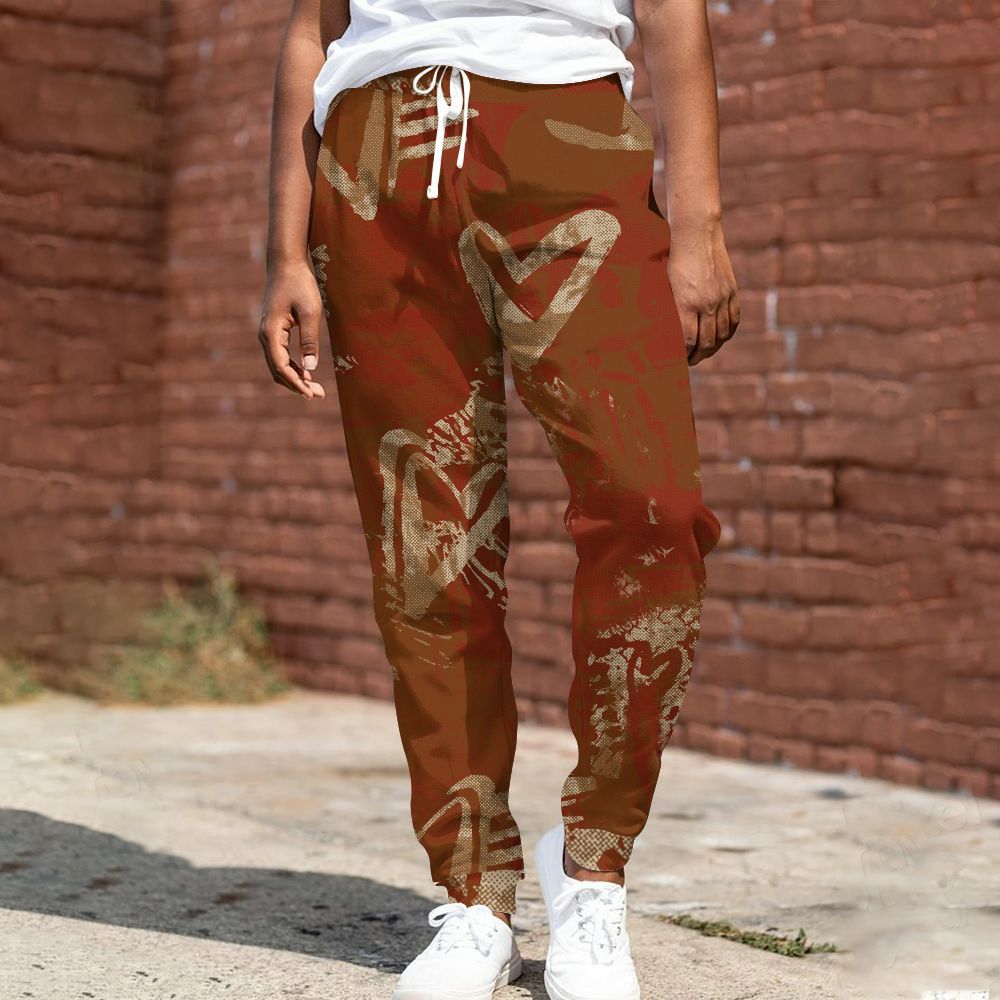 Sweatpant To Match Archaeo Brown 5s - Heart Grunge All Over Print