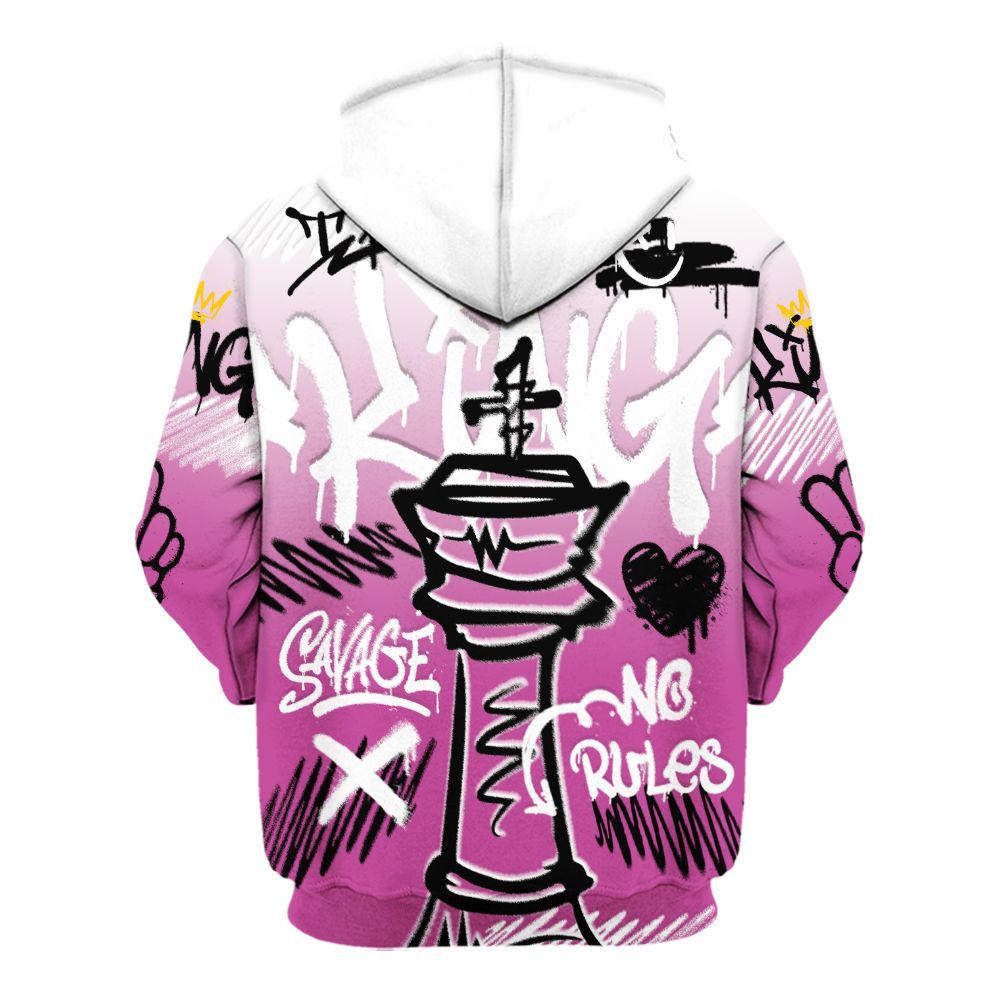 Hoodie To Match Dunk Low Active Fuchsia - Street King Chess Streetwear All Over Print