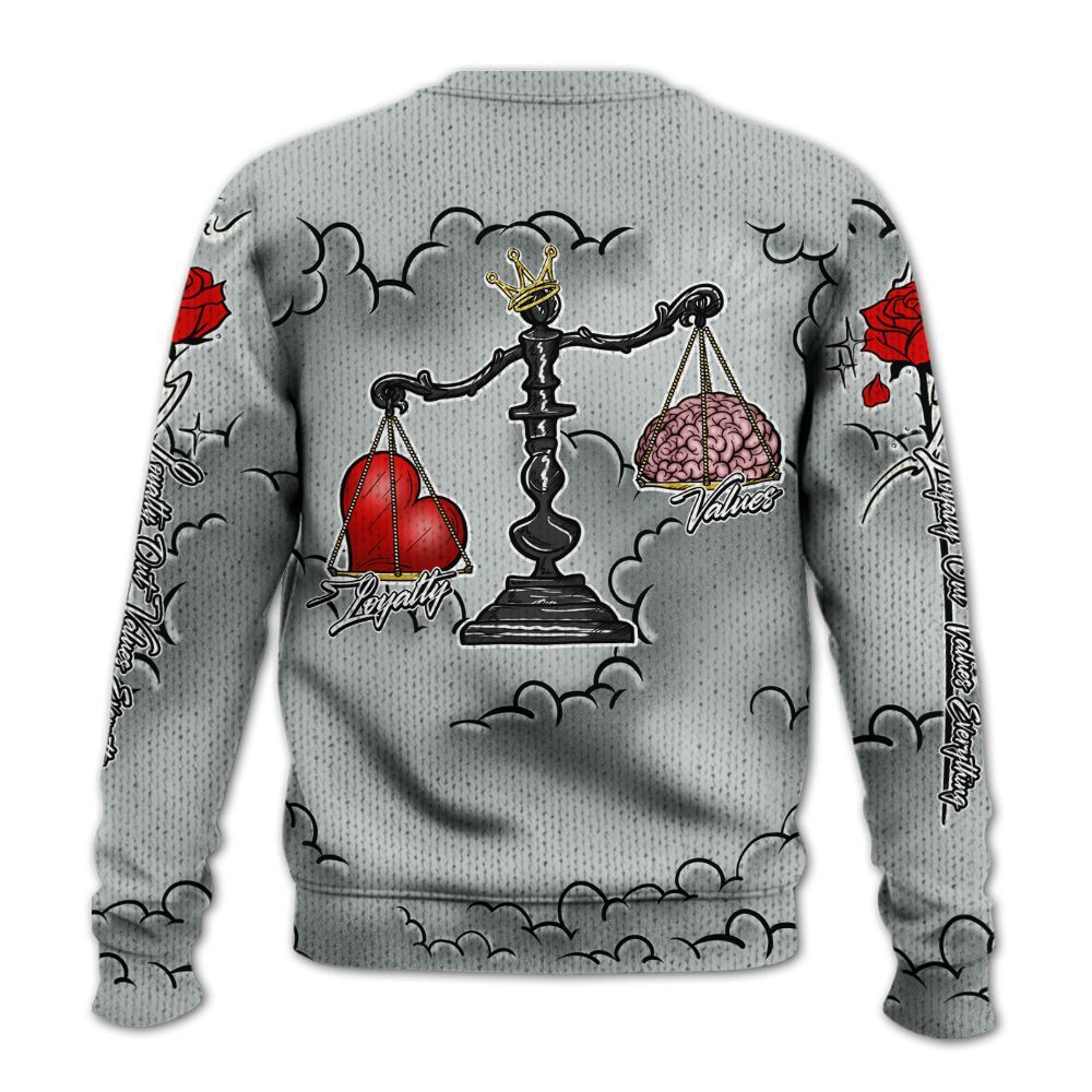 Sweater To Match Black Wolf Grey 12s - Loyalty Wins Everything Graphic