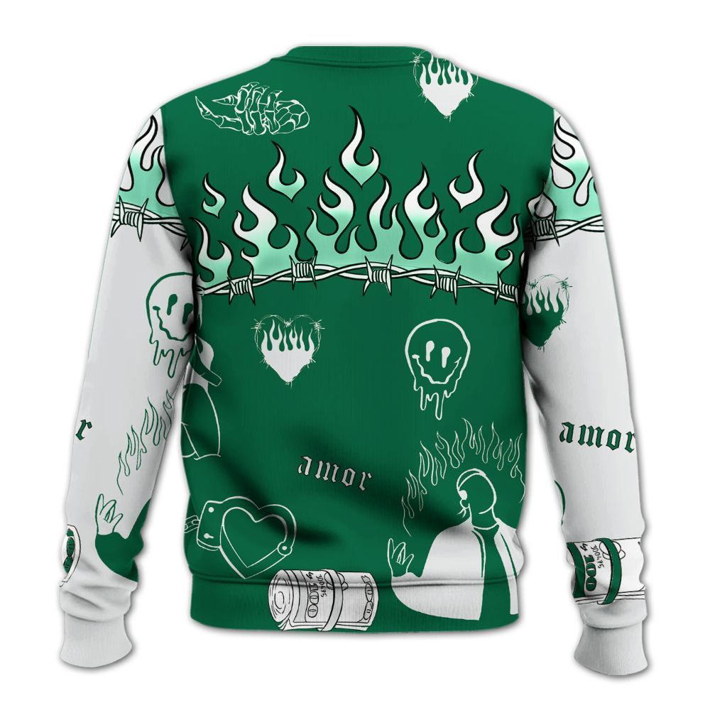 Sweatshirt To Match Pine Green 4s - Snake Trust No One All Over Print