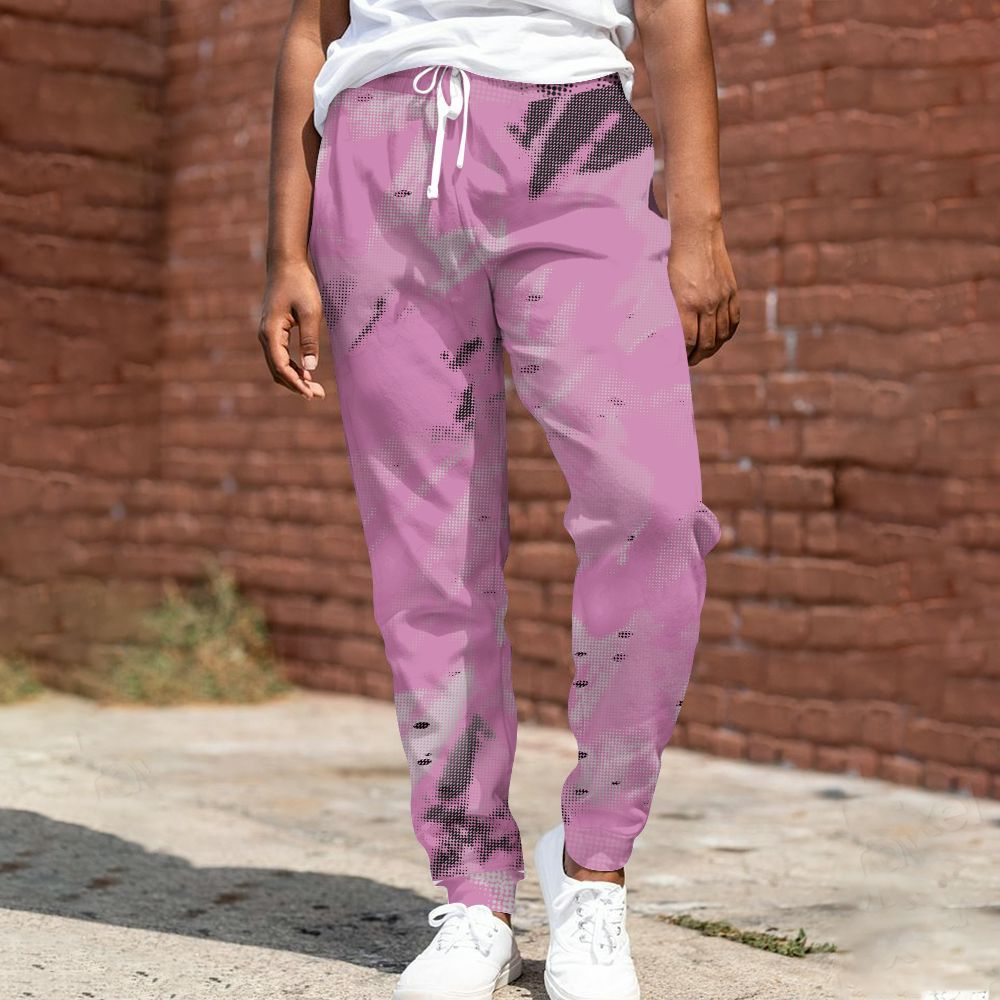 Sweatpant To Match Neutral Grey Black White Orchid 4s - Abstract Halftone Graphic All Over Print