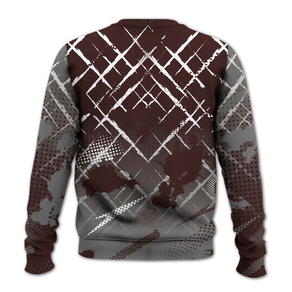 Sweatshirt To Match Burgundy 5s - Halftone Stand Business Dripping All Over Print