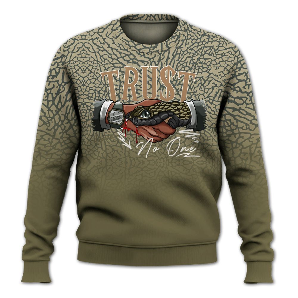 Sweatshirt To Match Retro Family Affair 3s - Snake Trust No One Drip All Over Print