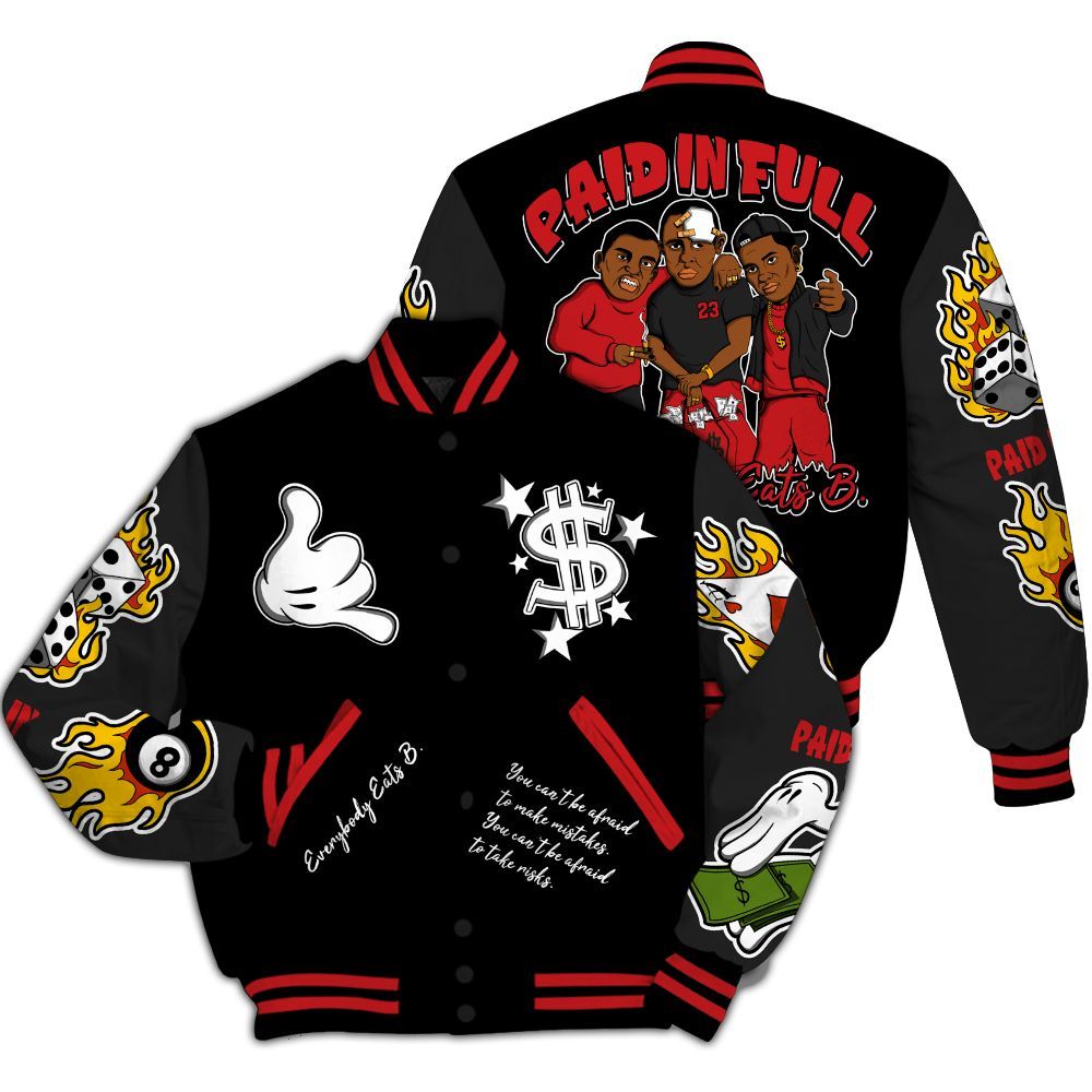 Varsity Jacket To Match Bloodline 12s - Everybody Paid In Full Graphic All Over Print