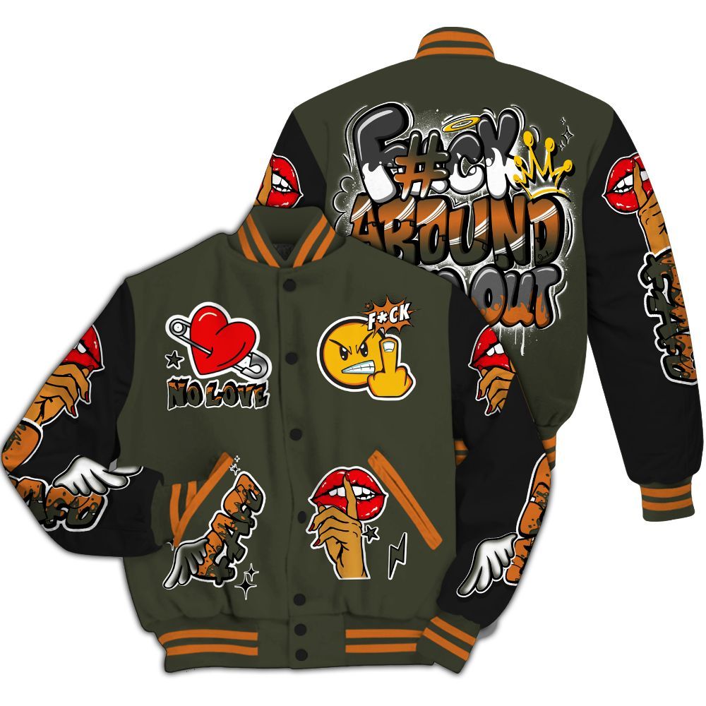 Varsity Jacket To Match Retro Undefeated 4s - FK Around Find Out All Over Print