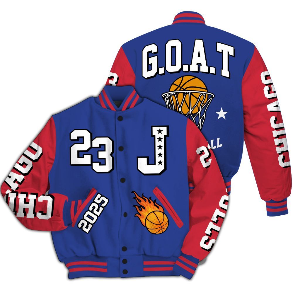 Varsity Jacket To Match Air Griffey Max USA Red White Blue 1s - Chicago 23 Basketball All Over Print