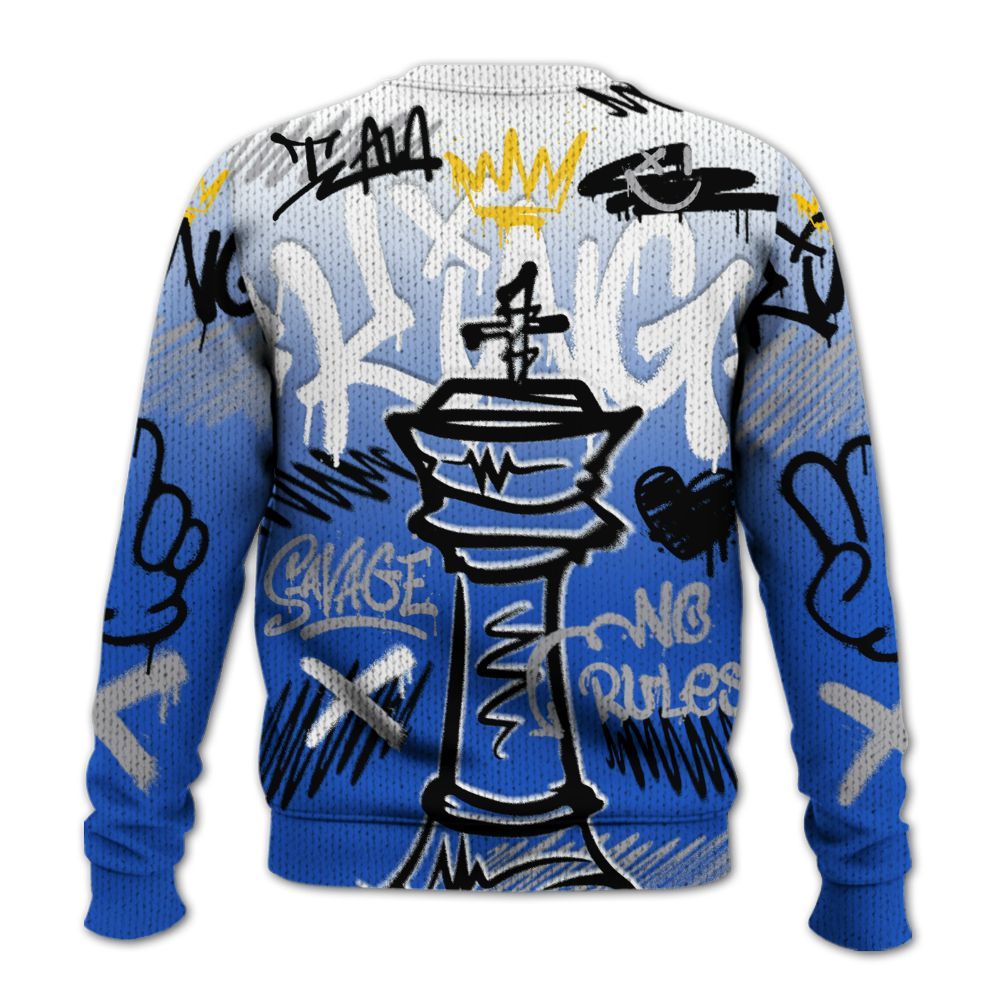 Knitted Sweater To Match Retro Stealth 5s - Street King Chess Streetwear
