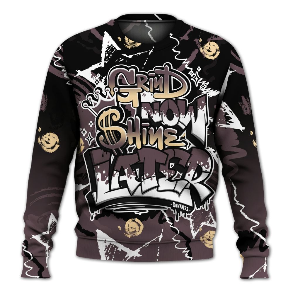 Sweatshirt To Match AMM Black 3s - Grind Shine Later Drip All Over Print