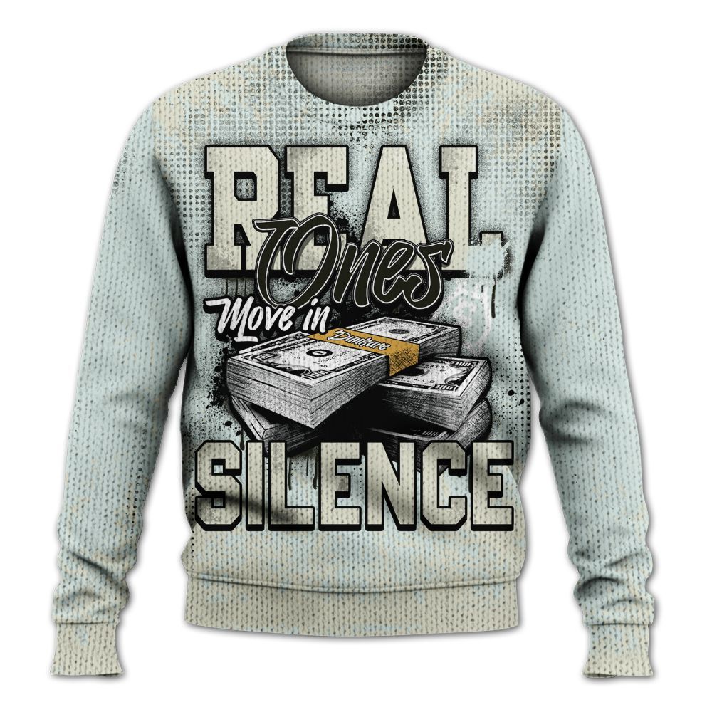 Knitted Sweater To Match Pure Platinum 4s - Move In Silence Money Street Retro