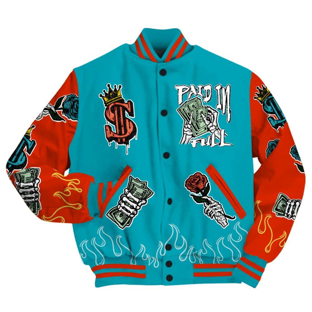 Varsity Jacket To Match Dunk Low KD 17 N7 - Fire Everybody Paid In All Over Print