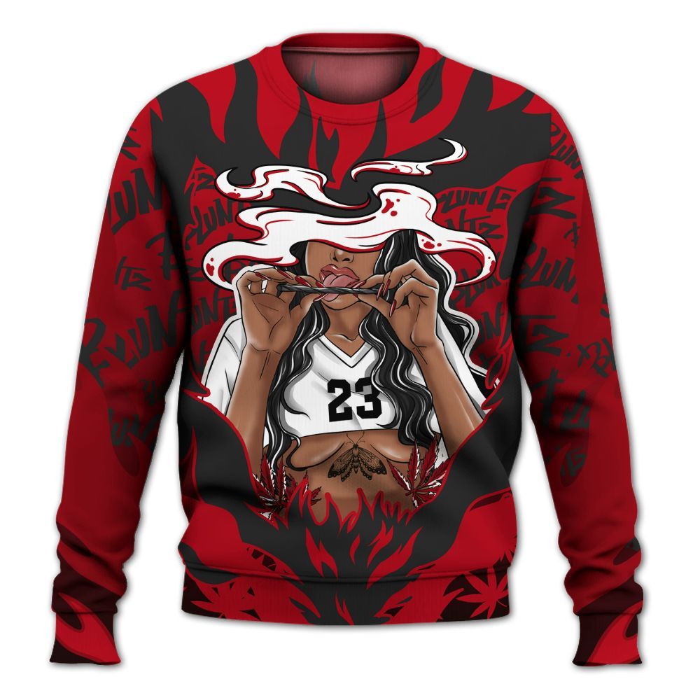 Sweatshirt To Match Bred Velvet 11s - Bluntz Burnz Graphics All Over Print