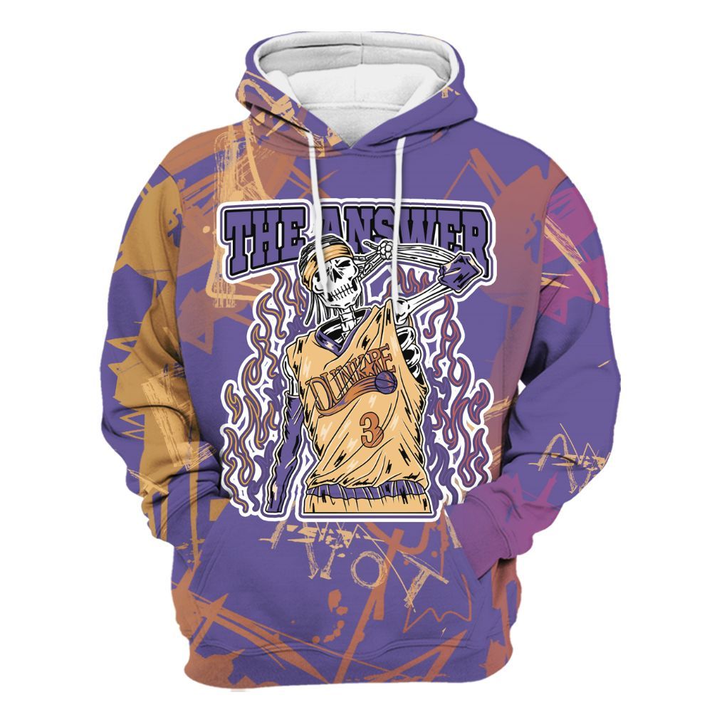 Hoodie To Match Book Sunset 1s - Allen Answer Skeleton Messyz All Over Print